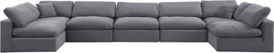 Comfy Grey Velvet Modular Sectional 189Grey-Sec7B Meridian Furniture
