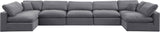 Comfy Grey Velvet Modular Sectional 189Grey-Sec7B Meridian Furniture