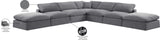 Comfy Grey Velvet Modular Sectional 189Grey-Sec7C Meridian Furniture