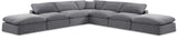 Comfy Grey Velvet Modular Sectional 189Grey-Sec7C Meridian Furniture