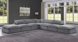 Comfy Grey Velvet Modular Sectional 189Grey-Sec7C Meridian Furniture