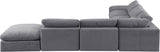 Comfy Grey Velvet Modular Sectional 189Grey-Sec7C Meridian Furniture