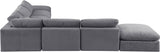 Comfy Grey Velvet Modular Sectional 189Grey-Sec7C Meridian Furniture