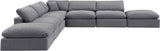 Comfy Grey Velvet Modular Sectional 189Grey-Sec7C Meridian Furniture