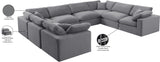 Comfy Grey Velvet Modular Sectional 189Grey-Sec8A Meridian Furniture