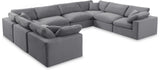 Comfy Grey Velvet Modular Sectional 189Grey-Sec8A Meridian Furniture