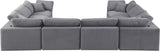 Comfy Grey Velvet Modular Sectional 189Grey-Sec8A Meridian Furniture