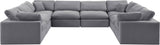 Comfy Grey Velvet Modular Sectional 189Grey-Sec8A Meridian Furniture