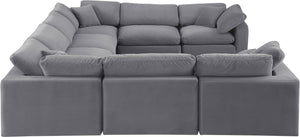 Comfy Grey Velvet Modular Sectional 189Grey-Sec8A Meridian Furniture
