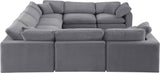 Comfy Grey Velvet Modular Sectional 189Grey-Sec8A Meridian Furniture