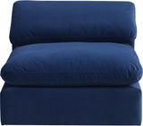 Comfy Navy Velvet Modular Armless Chair 189Navy-Armless Meridian Furniture