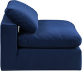 Comfy Navy Velvet Modular Armless Chair 189Navy-Armless Meridian Furniture