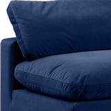 Comfy Navy Velvet Modular Armless Chair 189Navy-Armless Meridian Furniture