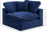 Comfy Navy Velvet Modular Corner Chair 189Navy-Corner Meridian Furniture