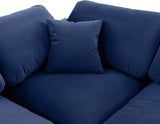 Comfy Navy Velvet Modular Corner Chair 189Navy-Corner Meridian Furniture