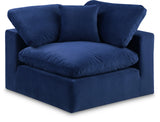 Comfy Navy Velvet Modular Corner Chair 189Navy-Corner Meridian Furniture