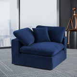 Comfy Navy Velvet Modular Corner Chair 189Navy-Corner Meridian Furniture