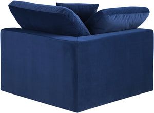 Comfy Navy Velvet Modular Corner Chair 189Navy-Corner Meridian Furniture