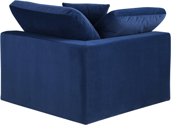 Comfy Navy Velvet Modular Corner Chair 189Navy-Corner Meridian Furniture