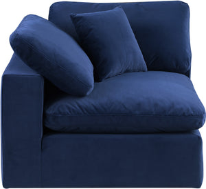 Comfy Navy Velvet Modular Corner Chair 189Navy-Corner Meridian Furniture