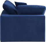 Comfy Navy Velvet Modular Corner Chair 189Navy-Corner Meridian Furniture