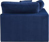 Comfy Navy Velvet Modular Corner Chair 189Navy-Corner Meridian Furniture