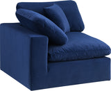 Comfy Navy Velvet Modular Corner Chair 189Navy-Corner Meridian Furniture