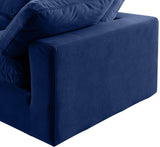 Comfy Navy Velvet Modular Corner Chair 189Navy-Corner Meridian Furniture