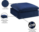 Comfy Navy Velvet Modular Ottoman 189Navy-Ott Meridian Furniture