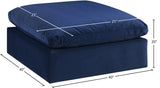 Comfy Navy Velvet Modular Ottoman 189Navy-Ott Meridian Furniture