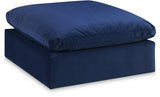 Comfy Navy Velvet Modular Ottoman 189Navy-Ott Meridian Furniture