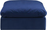 Comfy Navy Velvet Modular Ottoman 189Navy-Ott Meridian Furniture