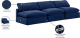 Comfy Navy Velvet Modular Sofa 189Navy-S117 Meridian Furniture