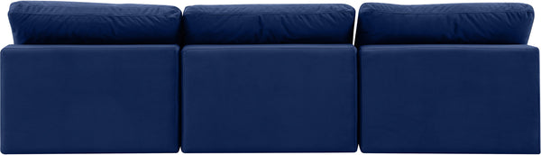 Comfy Navy Velvet Modular Sofa 189Navy-S117 Meridian Furniture