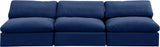 Comfy Navy Velvet Modular Sofa 189Navy-S117 Meridian Furniture