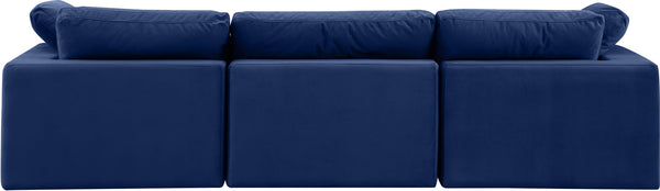 Comfy Navy Velvet Modular Sofa 189Navy-S119 Meridian Furniture