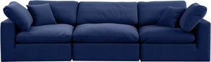 Comfy Navy Velvet Modular Sofa 189Navy-S119 Meridian Furniture
