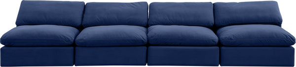 Comfy Navy Velvet Modular Sofa 189Navy-S156 Meridian Furniture