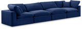 Comfy Navy Velvet Modular Sofa 189Navy-S158 Meridian Furniture