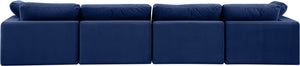 Comfy Navy Velvet Modular Sofa 189Navy-S158 Meridian Furniture
