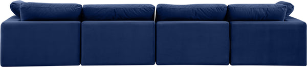 Comfy Navy Velvet Modular Sofa 189Navy-S158 Meridian Furniture