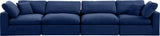 Comfy Navy Velvet Modular Sofa 189Navy-S158 Meridian Furniture