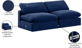 Comfy Navy Velvet Modular Sofa 189Navy-S78 Meridian Furniture