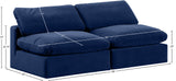 Comfy Navy Velvet Modular Sofa 189Navy-S78 Meridian Furniture