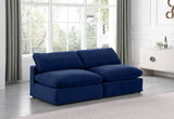 Comfy Navy Velvet Modular Sofa 189Navy-S78 Meridian Furniture