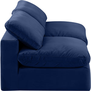 Comfy Navy Velvet Modular Sofa 189Navy-S78 Meridian Furniture