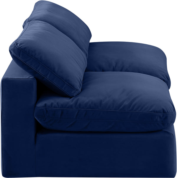 Comfy Navy Velvet Modular Sofa 189Navy-S78 Meridian Furniture