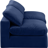 Comfy Navy Velvet Modular Sofa 189Navy-S78 Meridian Furniture