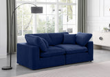 Comfy Navy Velvet Modular Sofa 189Navy-S80 Meridian Furniture