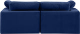 Comfy Navy Velvet Modular Sofa 189Navy-S80 Meridian Furniture